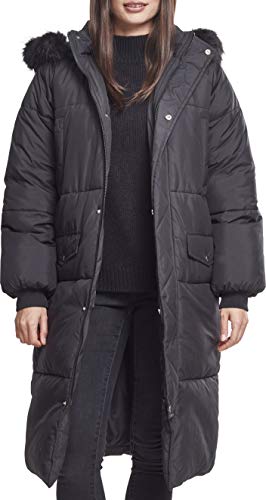 Urban Classics Damen Ladies Oversize Faux Fur Puffer Coat Jacke, Schwarz blk 00017, X-Large