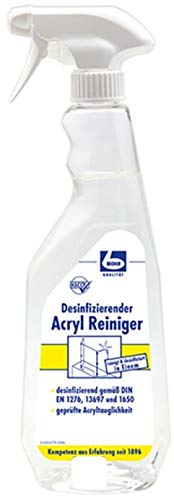 DR. BECHER Desinfizierender Acryl Reiniger | reinigt und desinfiziert materialschonend Trennwände, in 750ml Sprühflasche