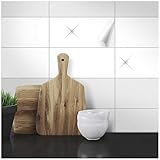 Wandkings Fliesenaufkleber - Wähle eine Farbe & Größe - Weiß Glänzend - 30 x 60 cm - 20 Stück für Fliesen in Küche, Bad & mehr