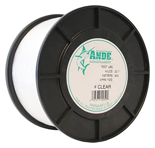 ANDE A1-25C Premium-Monofilament, 0,5-kg-Spule, 11,3 kg getestet, transparente Oberfläche