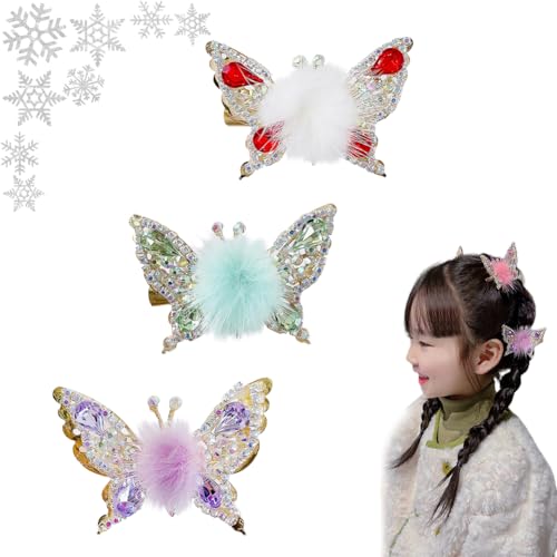 Flying Butterfly Hairpin, New Moving Flying Butterfly Shiny Hair Clips Barrettes for Women Girls, Sweet Butterfly Hairpin with Moving Wings, Elegant Metal Side Clip Moving Flying Butterfly (B*3)