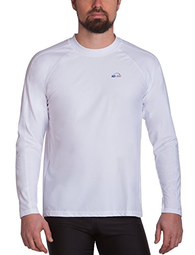 iQ-UV Herren UV Kleidung 300 Shirt Loose Fit Long Sleeve, White, 3XL (58)