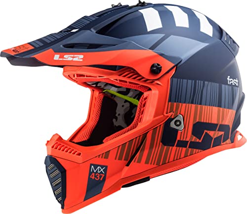 LS2 MX437 Fast Evo XCode Motocross Helm Orange/Blau M (57/58)