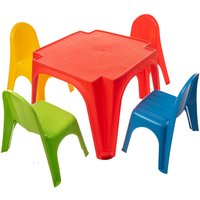 Starplast Kinder Möbelset Tisch mit 4 Stühlen