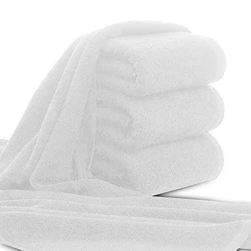 ARLI Handtuch 100% Baumwolle Weiss 10 Handtücher Set Serie aus hochwertigem Rohstoff Frottier klassischer Design elegant schlicht modern praktisch mit Handtuchaufhänger weiß