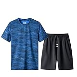 MMOOVV Schlafanzug Herren Kurz Größe Sommer Casual Fashion Camouflage Print Kurzarm Tops Shorts Nach Hause Sport Pyjama Set (Blau 5XL)