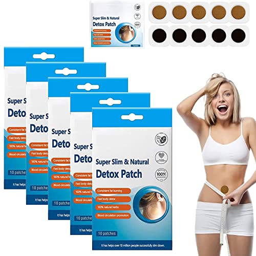 Pure Natural Super Slim Patch, Pure Natural Bodysli_mming & Natural De_toxifying Essential Oil Patch, Slimming Stickers Belly Navel Weight Loss Fat Burning Stickers (5 box)