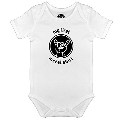 Metal Kids My First Metal Shirt - Baby Body, weiß, Größe 80/86 (12-24 Monate), 100% Statement