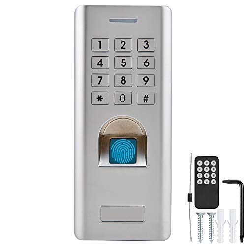 Fingerabdruck Zutrittskontrollsystem, Elektronisch Türöffner Access Control mit Keypad, IP66 Wasserdicht, Wiegand 26 Digit Output, Unterstützt 1000 Fingerabdrücke + 2000 PIN, für Innen Außen
