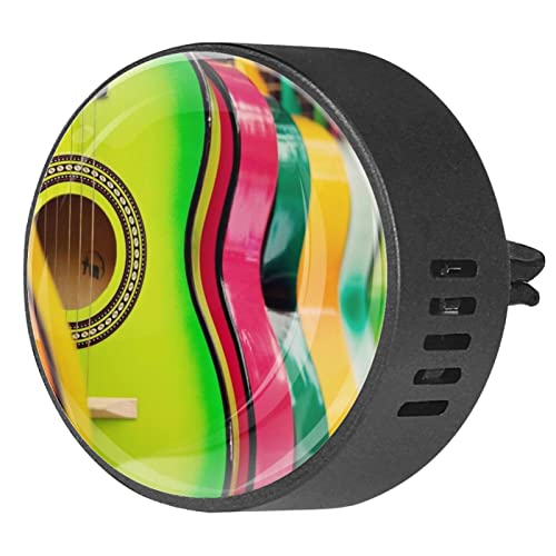 Colorful Guitar 2PCS Custom Car Aromatherapy Air Freshener Diffuser Car Fragrance Diffuser Locket Car Diffuser Vent Clip Apply for Car, Office, Kitchen
