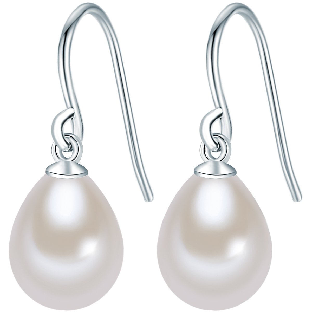 Valero Pearls Damen Ohrringe aus 925/- Sterling Silber mit Süßwasser-Zuchtperle
