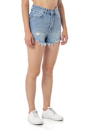 Redbridge Damen Jeans Shorts Kurze Hose Bermuda Sommer Jeansshorts High Waist (W29, Hellblau)