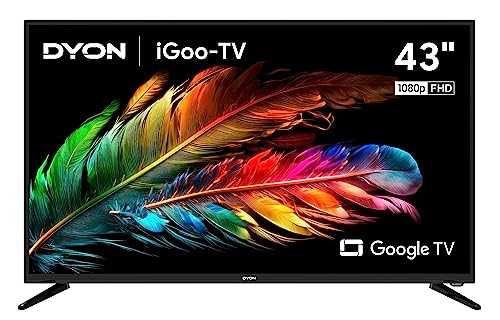 DYON iGoo-TV 43F 108cm (43 Zoll) Google TV (Full-HD, HD Triple Tuner, Prime Video, Netflix, Google Play Store für DAZN, Disney+ UVM., Google Assistant, Sprachfernbedienung) [Mod. 2023]