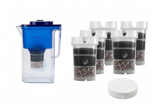 Wasserfilter AcalaQuell® Einsteigerpaket für 1 Jahr - Wassetto blau – Aktivkohle Wasserfilter | Höchste Filterleistung - mehrschichtig | BPA u. BPB frei | ReNaWa® - Technology |