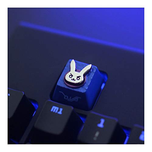 JCMY Keycaps 1pc Mechanische Tastatur Metall Keycap Personality Aluminiumlegierung Key-Kappe for OW DVA Spiel Key Für Computer, Zuhause, Büro (Color : Blue)