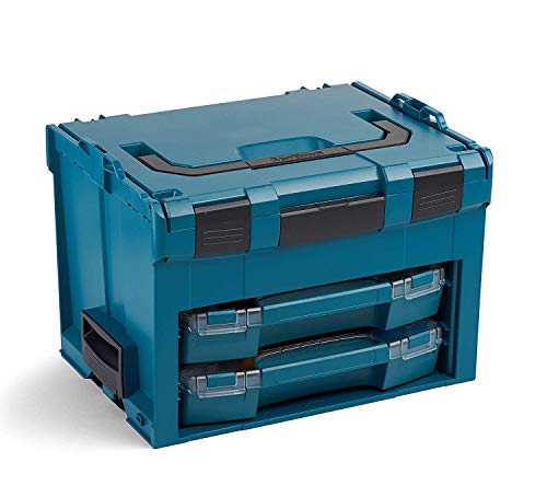 Bosch Sortimo LS BOXX 306 | inkl. i-BOXX 72 H3 & i-BOXX 72 I3 in Blaugrün | Professioneller Werkzeugkoffer leer | Werkzeugkiste leer Kunststoff