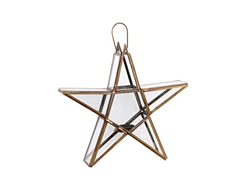 Chic Antique Stern für Teelicht 28 cm Kerzenhalter Glas Metall Kerzenständer