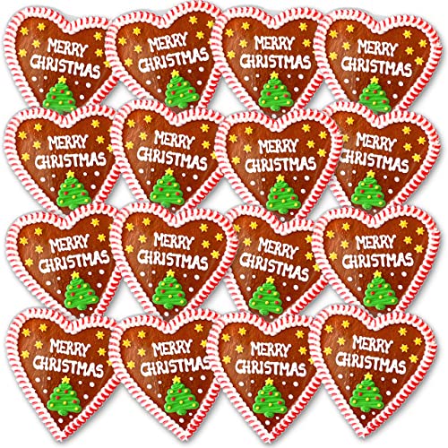 LEBKUCHEN WELT Lebkuchenherzen 10 Stück Merry Christmas Sprüche 21cm - Original Oktoberfestlebkuchenherzen & Weihnachts Lebkuchen Herzen frisch und günstig kaufen