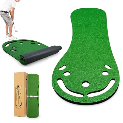 UIHECTA Golf Putting Matte FüR Zu Hause, Golf Putting Green, üBen Sie Den Putt Green Teppich, Golf üBungsmatte, Golf Trainingsmatte, FüR Kinder, Erwachsene, Drinnen, DraußEn,Grün,001