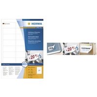 HERMA Special - Wiederverwendbare, selbstklebende, matte Adressetiketten aus Papier - weiß - 99,1 x 42,3 mm - 1200 Etikett(en) (100 Bogen x 12) (10311)