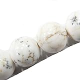 Fukugems Naturstein perlen für schmuckherstellung, verkauft pro Bag 5 Stränge Innen, White Howlite Turquoise 6mm