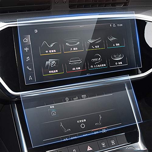 QOHFLD für Audi Q8 2018-2020 Auto-Styling GPS-Navigationsbildschirm Film Dashboard Glasbildschirm Film Klimaanlage Autozubehör