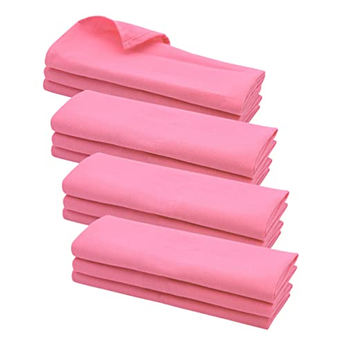 Daloual 12x Geschirrtuch/Küchentuch/Putztuch Poliertuch aus 100% Baumwolle rosa pink