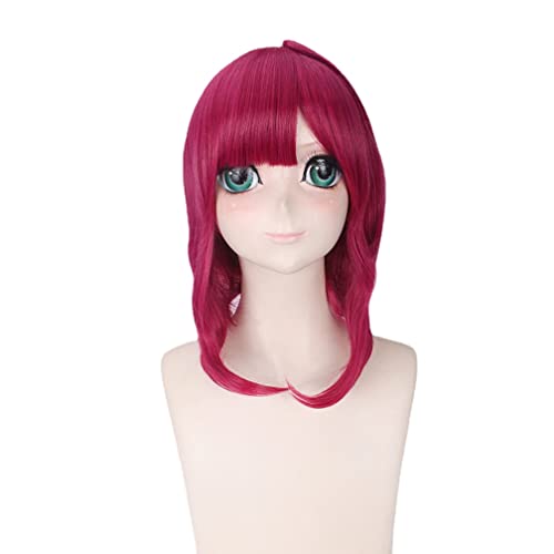 Anime Cosplay Perücke für MAGI Morgiana, rotes langes Haar mit Pony + Perückenkappe, für den Alltag, Halloween, Party, Karneval, Nachtleben, Konzerte