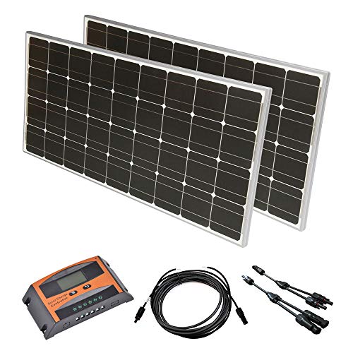 Solar Set 12 V Solaranlage Kit PV Inselanlage Wohnmobil Solarmodul Laderegler, Wattzahl:200W