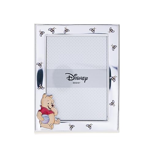 VALENTI & CO. – Disney Baby – Winnie Puuh Bilderrahmen aus Silber für Kinder, Geschenkidee für Taufe, Geburt oder Geburtstag (9 x 13 cm)