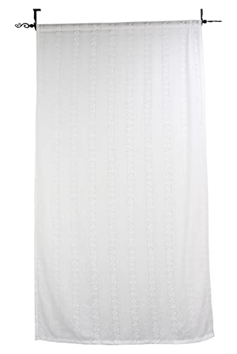 FRANK FLECHTWAREN Vorhang Romantique, Offwhite, Zierstickerei, Tunnelsaum, 100% Polyester Maße: GH 245 cm, Breite 140 cm