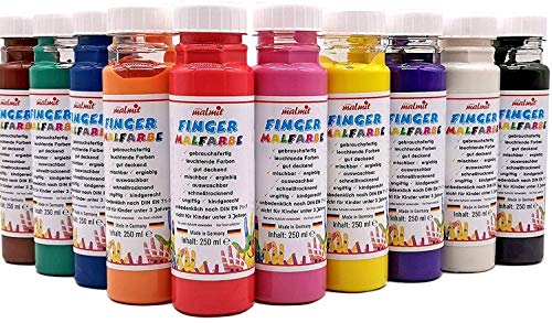 Fingermalfarbe 10er Set je 250ml Farbe Fingermalfarbe vom Hersteller € 6,20/L