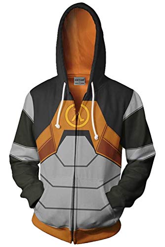 MingoTor Herren Damen Half-Life Zip Up Kapuzenpullover Reißverschluss Sweatshirt Pullover Hoodie 3D Unisex