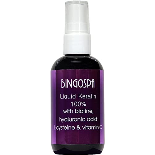 BINGOSPA Starkes und gesundes Haar Liquid Keratin 100% mit Biotin, Hyaluronsäure, L-Cystein und Vitamin C für Haarausfall, Haarspalt, Seborrhoe, Ernährung der Haarwurzeln - 100 ml