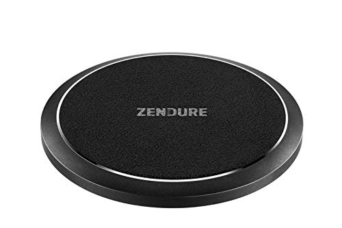 Zendure Q4 Wireless Charger (wiederstandsfähige Aluminiumhülle, Alcantara-Abdeckung, Quick Charge 3.0 mit 10W Schnellladefunktion für iPhone, Samsung und viele mehr), Schwarz