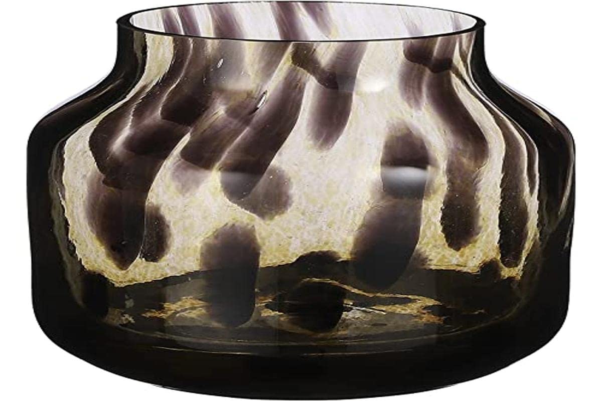 MICA Decorations Panther Vase Glass brown-h19xd19cm Dekorative Vasen, Mehrfarbig, einzigartig