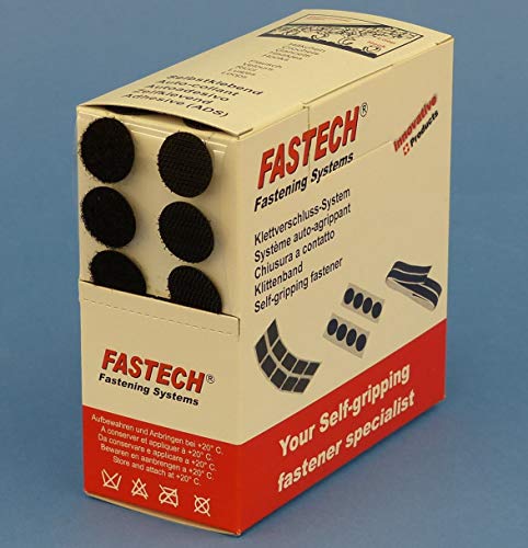 Fastech B20-COIN999905 Klettpunkte zum Aufkleben Haft- und Flauschteil (Ø) 20 mm Schwarz 460 Teile