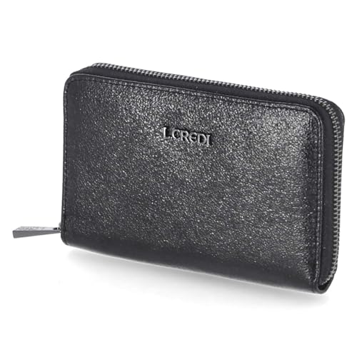 L.CREDI Damen Wallet/Portemonnaie/Geldbörse Madi Schwarz Synthetik, 99-Ohne Größen:-, Color:schwarz