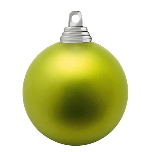 Limettengrüne, Matte Weihnachtskugeln aus schwer entflammbarem Kunststoff, 10 cm Ø - 6 Stück