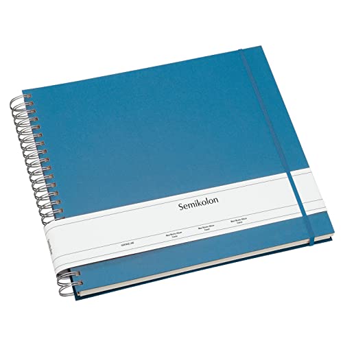 Semikolon 364008 Spiral Album Maxi Mucho – 34,5x30 cm – Fotoalbum, 90 Seiten cremeweiß, Fotobuch, azzurro hellblau