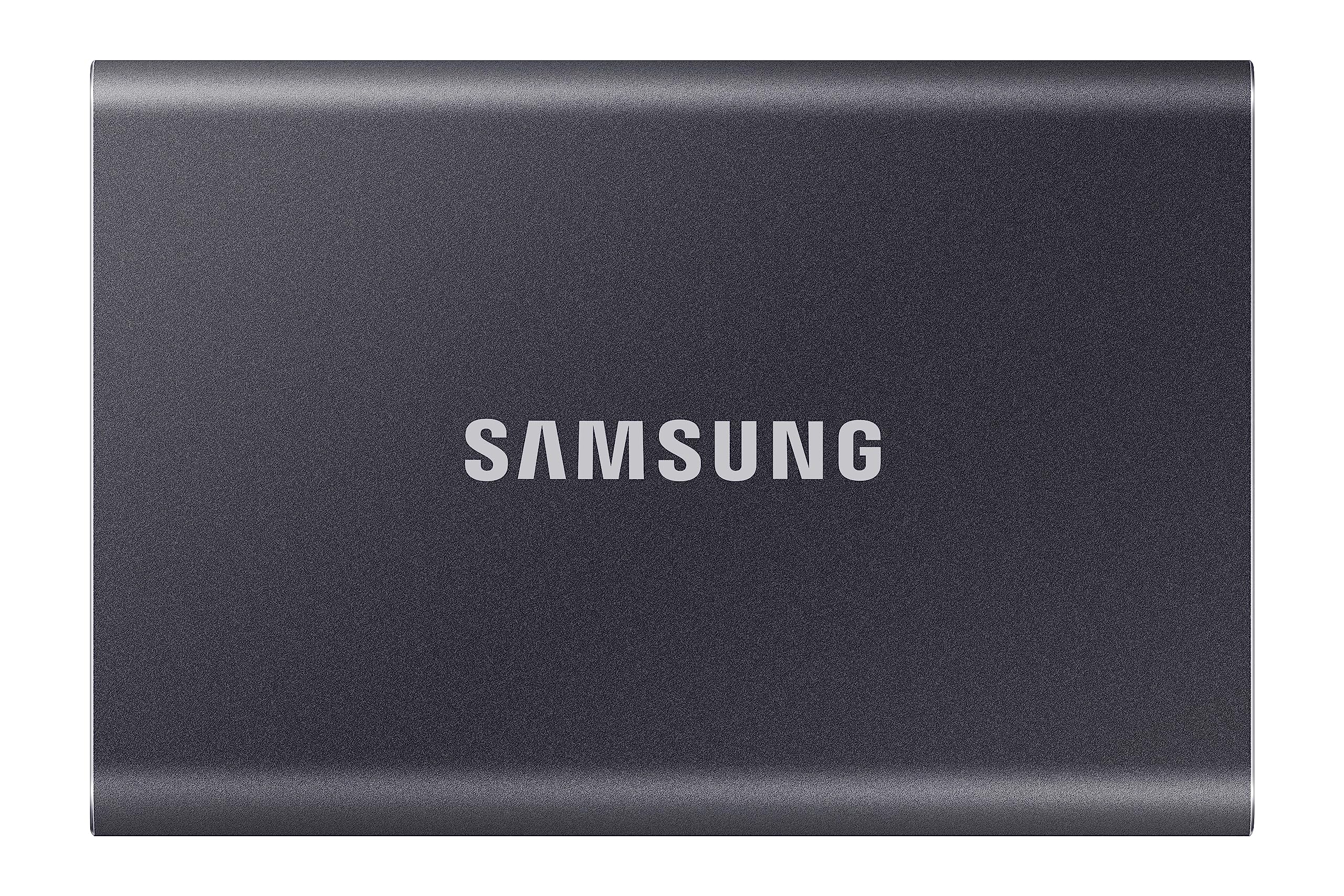 Samsung Portable SSD T7, 2 TB, USB 3.2 Gen.2, 1.050 MB/s Lesen, 1.000 MB/s Schreiben, Externe SSD Festplatte für Mac, PC, Smartphone und Spielkonsole, Grau, MU-PC2T0T/WW