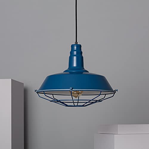LEDKIA LIGHTING Hängeleuchte Metall Jagger Blau E27 Eisen für Wohnzimmer, Küche, Schlafzimmer