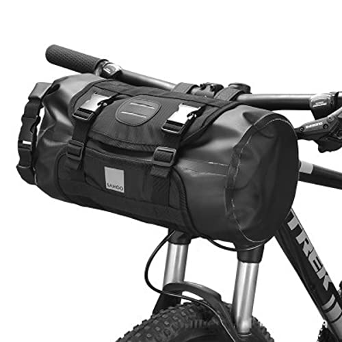HMAKGG Fahrrad Lenkertasche wasserdicht, 11L Fahrradtasche vorne Lenker mit Reflektierenden Mustern, Schwarz Fronttasche Fahrradtasche für Rennrad Mountainbike Radfahren Reisen