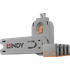 LINDY 40453 - USB-A-Port Schloss (1x Schlüssel, 4x Schlösser), orange