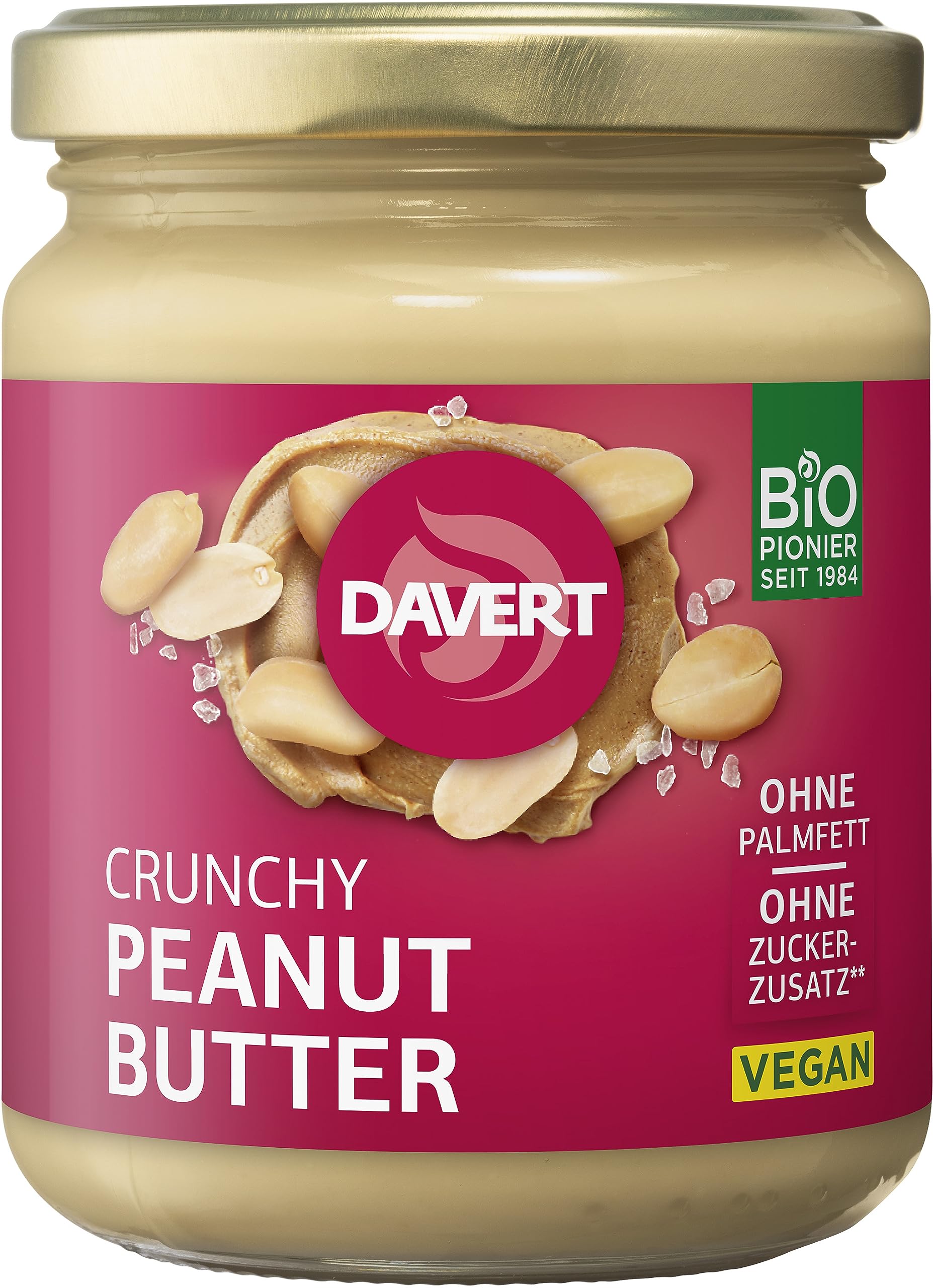 Davert Bio Crunchy Peanutbutter (6 x 250 gr)