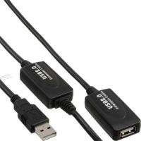 InLine - USB-Verlängerungskabel - USB Typ A, 4-polig (W) - USB Typ A, 4-polig (M) - 25,0m (USB / USB2.0) - aktives Kabel (Signalregenerierung) (34614I)