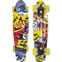 Schildkröt Unisex - Erwachsene Retro Skateboard Free Spirit, Premium Beach Board mit coolem Deckdesign, leuchtende LED Rollen, Design: Party, 510782, One Size