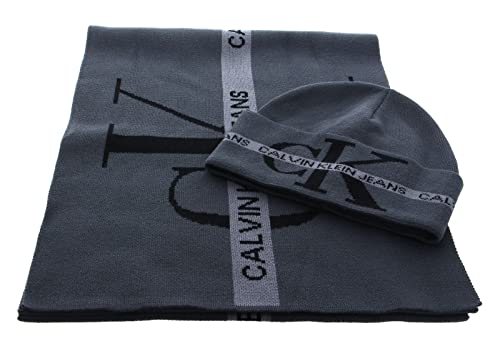 Calvin Klein CKJ Giftpack Soft Cotton Tape Beanie + Scarf Black