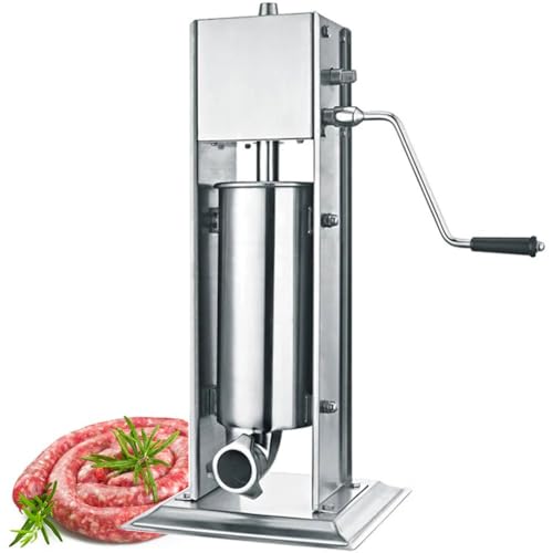 Vertikale Wurstfüllmaschine, 3 l/5 l/7 l, kommerzielle manuelle Fleischfüllmaschine mit 4 Formen, hausgemachte Edelstahl-Wurstmaschine for Restaurants im Haushalt (Size : 7L)