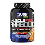 USN Muscle Fuel Anabolic Karamell-Erdnuss 2Kg, Energiefördernder All-in-One Weight Gainer zum Masse- und Muskelaufbau, Protein Shake Pulver für Hardgainer